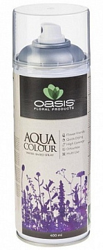  Спрей-краска Oasis Aqua Color на водной основе, 400 мл, с металл. блеском, серебро, арт. 30-06021