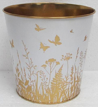 Декоративное кашпо "На лугу" 17,5XH16,7CM/B13,3, металл, белый