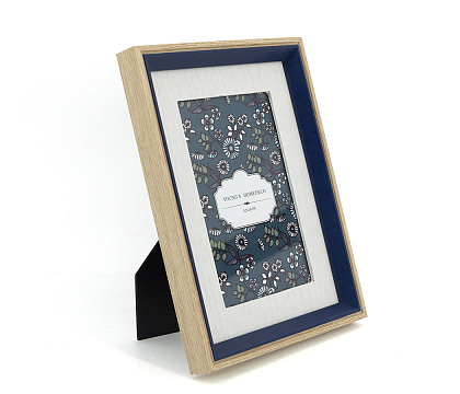 Фоторамка декоративная из МДФ, серия "Классик", цвет синий, со стеклом, 10x15 см