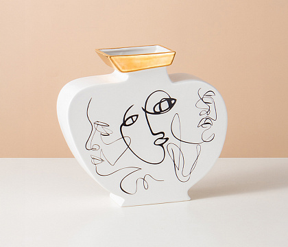 Керамическая декоративная ваза серия "Силуэт", 30*9*27 см