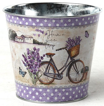 Декоративное кашпо  "Путешествие в провансе" " D13.3X11.5см B:D9.8 см, металл