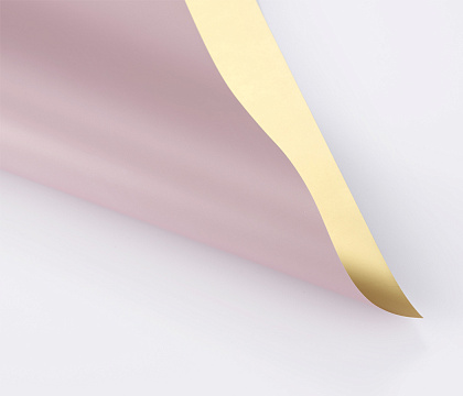 Упак. материал флористическая пленка с золотом, 70 мкр, 58 см х 10 м, розовый лотос