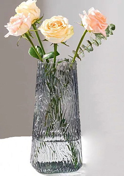 Ваза стеклянная D13*22,5 см, 1 шт., серый