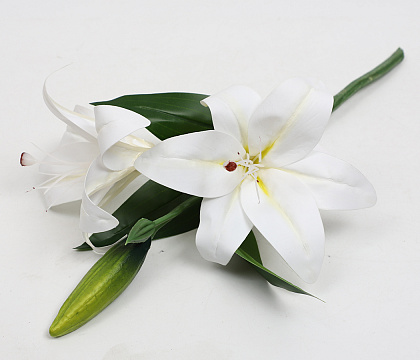Цветок искусственный декоративный "Лилия", H35*D15 см., белый