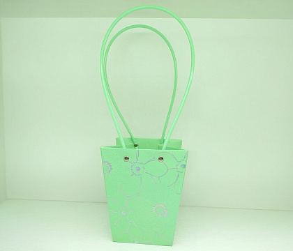 Пакет подарочный тисненый фольгированием 2, 13*9.5*15.5 см 10 шт./упак., пастельно-мятный