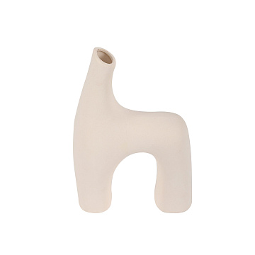 Ваза керамическая, цвет белый, 16,5*7*26,5 см