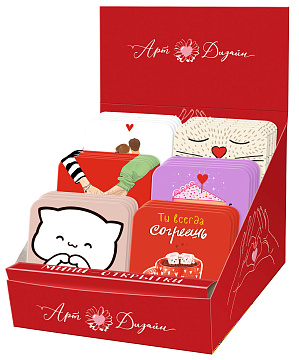 Набор открыток мини №286, размер открытки 7х7 см. в наборе 120 шт.