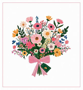 Открытка "Цветы", размер: 12,1х13 см. в упак. 5 шт.