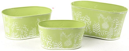 Набор декоративных кашпо 26X16XH13CM B22X12,5CM; 23X14,5XH11CM B20X11,5CM; 19X11,5XH9,5CM B16,5X9CM,