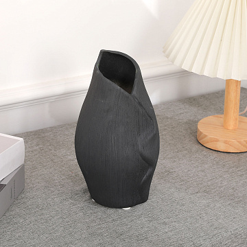 Ваза керамическая, цвет черный, 12*11,5*20 см