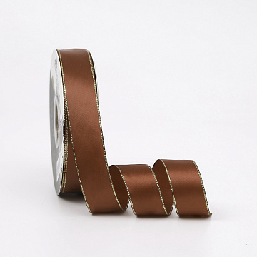 Лента декоративная "Золотая кайма", полиэстер, 25 мм х 40 ярд., шоколадный (8 шт./упак.)