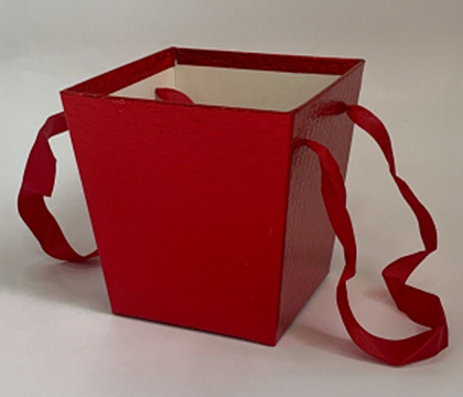 Коробка под цветы трапеция 14,5x11х15см, 1 шт., красный