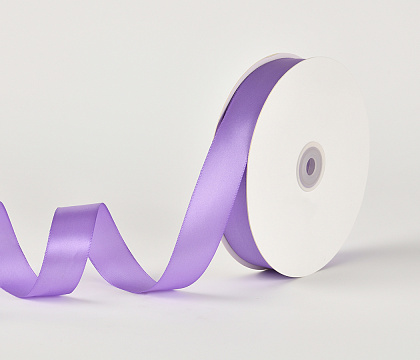 Лента атласная полиэстер 2.5 см*80 ярдов, сиреневый (5 шт./упак.)