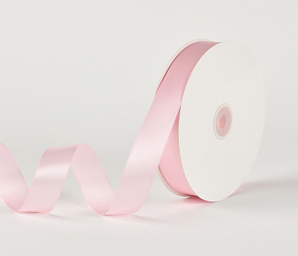 Лента атласная полиэстер 2.5 см*80 ярдов, св-розовый (5 шт./упак.)