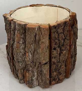 Кашпо декоративное из коры 12*11, 1 шт.