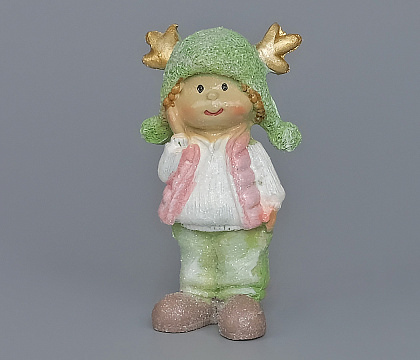 Декоративное новогоднее изделие Мальчик, 9 см, пастельно-мятный