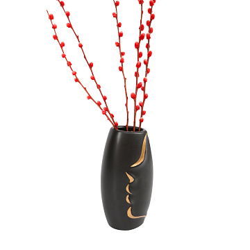 Ваза керамическая, цвет черно-золотой, 12,5*9*23,5 см