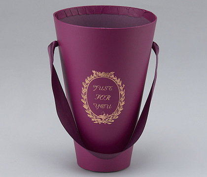 Коробка под цветы "Конус", 13х7х20 см, сливовый (W9212-plum)