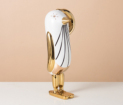 Статуэтка декоративная серия "Рэди", керамика, цвет бело-золотой, 14,5*17*34 см