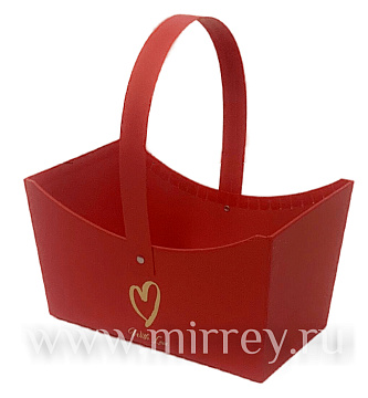  Коробка под цветы 20x12.7x11см, красный
