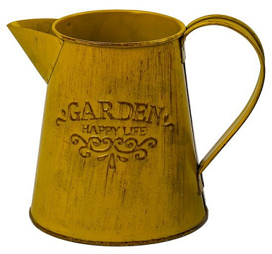 Декоративное кашпо-кувшин 14XD10XH11.5/12.5CM TD:7.5 см, желтый, металл