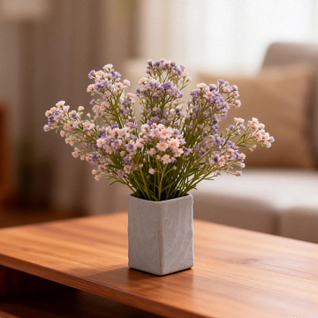 Ваза керамическая, цвет серый, 11*20 см.