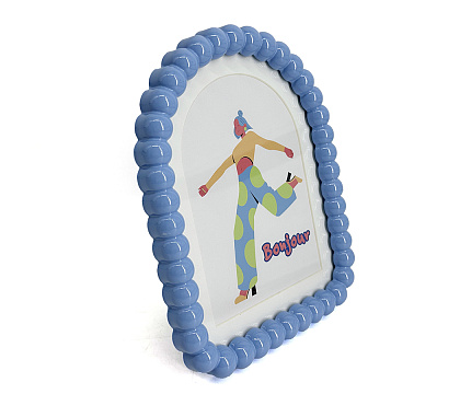 Фоторамка декоративная из МДФ серия "Бабл Бейб", цвет голубой, со стеклом, 13x18 см