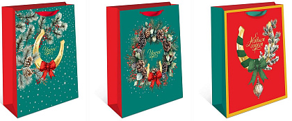 Набор сумок "Удачный год", размер: 33х42,5х15 см. в упак. 6 шт.