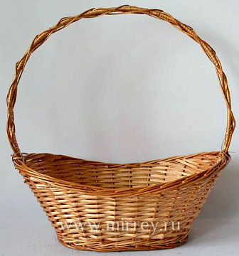 Корзина плетеная (ива) 52x35H16/23/55, 1 шт., медовый