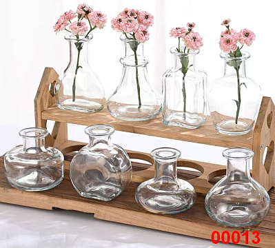 Ваза стеклянная D9 * H9 см, 1 шт.,прозрачный