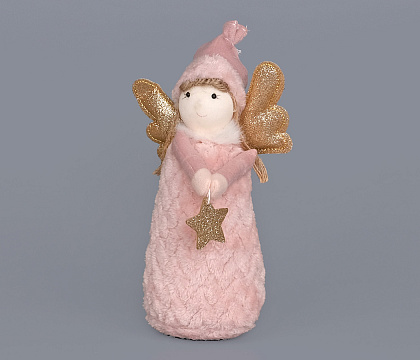 Новогоднее декоративное изделие "Фея", 17 см., розовый