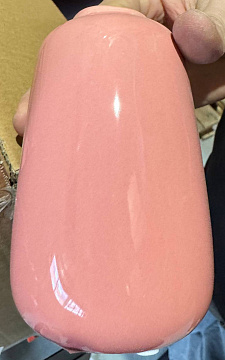 Ваза керамическая, цвет коралловый, 9,5*9,5*15,5 см.