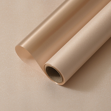 Упак. материал флористическая пленка "Мерцание", 150 мкр, 49 см х 5 ярдов , латте