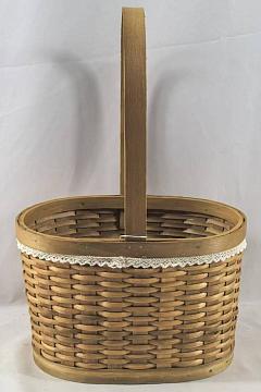 Корзина плетеная (ротанг), 22x15x13/33 B:21x14 см. 1 шт., натуральный