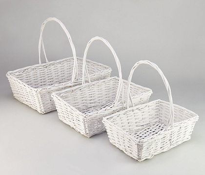 Н-р плетеных корзин (ива) 50x37x16/44 b45x31, 42x30x14/40 b37.5x25, 36x26x12/34 b31.5x21, 3 шт. Бел