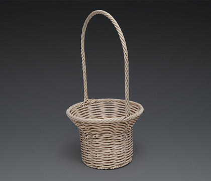 Корзина плетеная (искусств.ротанг):D 18/ 12H13HH34, 1 шт.. Белый