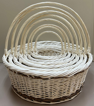 Н-р корзин (ива): 80*80*28H*72HH,70*70*25H*65HH,63*63*22H*59HH, 55*55*20H*54HH, 48*48*18H*48HH, 39*39*17H*40HH, 33*33*14H*36HH, 26*26*12H*29HH, 8 шт.