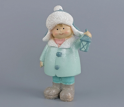 Декоративное новогоднее изделие Мальчик, 10.5 см, пастельно-мятный