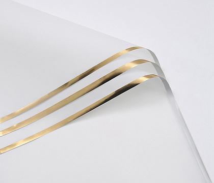 Упак. материал флористическая пленка "Золотой кант", 58х58 см, белый, 20 листов /упак