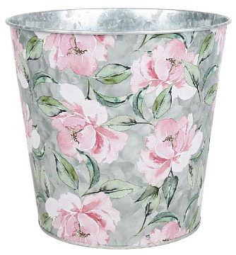Декоративное кашпо "Нежные пионы" 17,5XH16,7CM/B13,3, металл