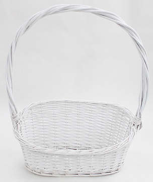 Корзина плетеная (ива), D48*29 H22/11 HH58 B39*20, 1 шт., белый