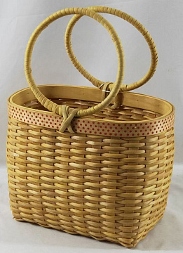 Корзина плетеная (секвойя), 25x15x18,5/32,5 B:19x10,5 см, 1 шт., натуральный