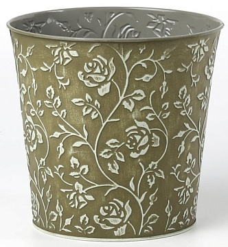 Декоративное кашпо D17,5XH17/B13СМ, оливковый, металл