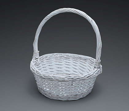 Корзина плетеная (ива), D29х12/30 см, 1 шт., белый