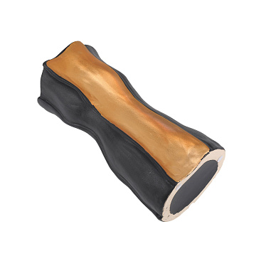 Ваза керамическая, цвет черно-золотой, 12*26,5 см