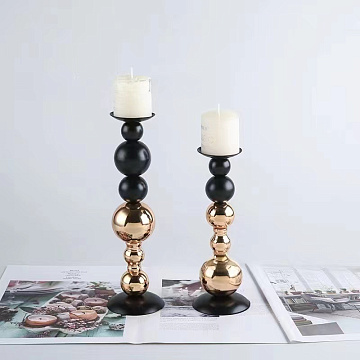 Подсвечник серия "Дуэт", цвет золото/черный, 22 см