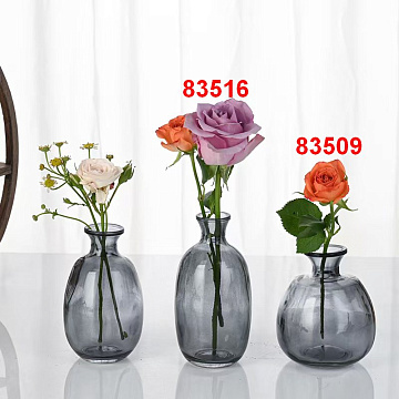 Ваза стеклянная D6 * H12, 1 шт., серый