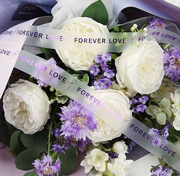 Лента декоративная "Forever Love", полиэтилен, 3см х 30 м., красный (6 шт./упак.)