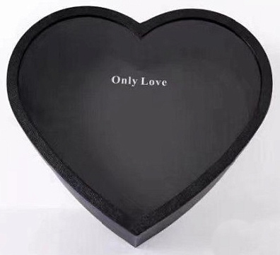 Коробка для цветов в виде сердца 38*36*15 см, 1 шт., черный
