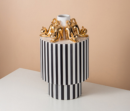 Керамическая декоративная ваза "Котята", 26,5*26,5*48,5 см